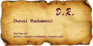 Dunai Radamesz névjegykártya